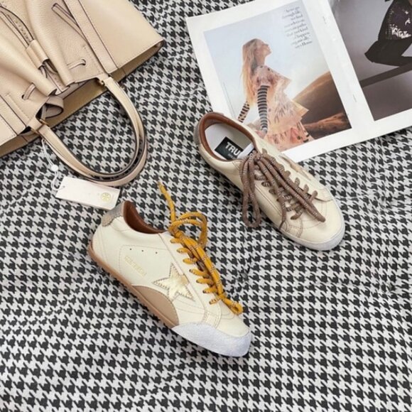 Contemporary Golden Goose Sneakers - Brown & Yellow Lace Options - Picture 7 of 9